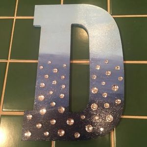 Wooden blue ombré “D” letter